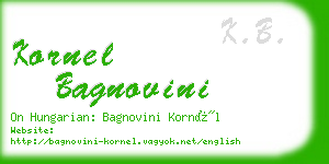 kornel bagnovini business card